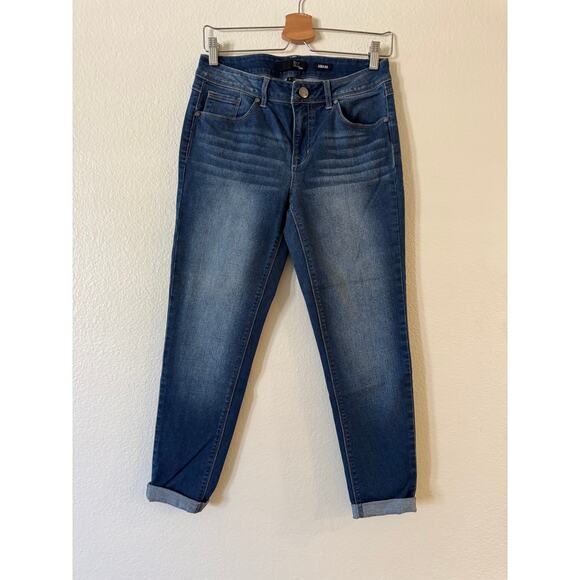 1822 Denim Adrianna Skinny Cropped Jeans 8 Dark Wash Slim Fit Mid Rise Stretch - Picture 4 of 11